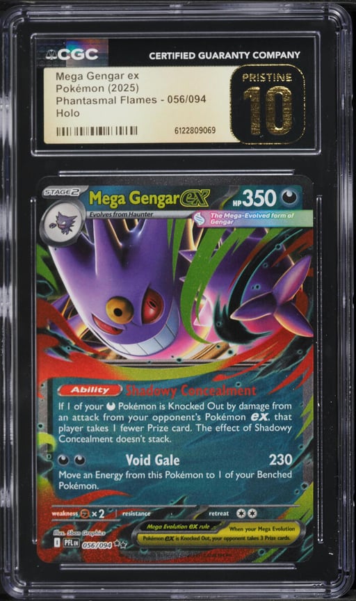 2025 Pokemon Mega Phantasmal Flames Holo Mega Gengar EX #56 CGC 10 PRISTINE