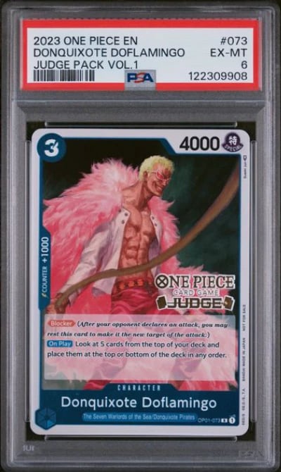 2023 ONE PIECE JUDGE PACK VOLUME 1 #073 DONQUIXOTE DOFLAMINGO PSA 6