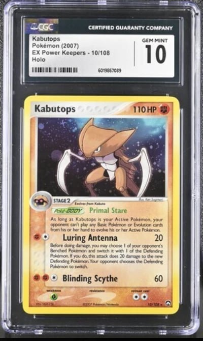 CGC 10 KABUTOPS HOLO 10 EX POWER KEEPERS POKEMON GEM MINT