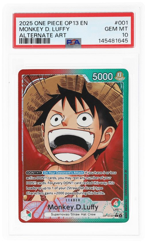 2025 One Piece Carrying On His Will Alternate Art Monkey D. Luffy #OP13001 PSA 10