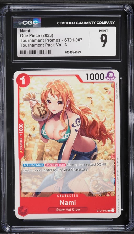 2023 One Piece Tournament Promo Pack Vol.3 Nami #ST01-007 CGC 9 MINT