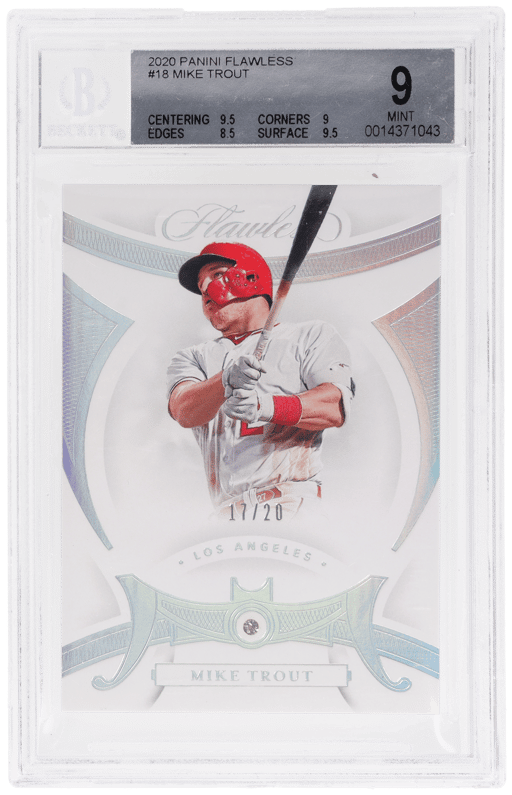 2020 Panini Flawless Mike Trout #18 17/20 BGS 9
