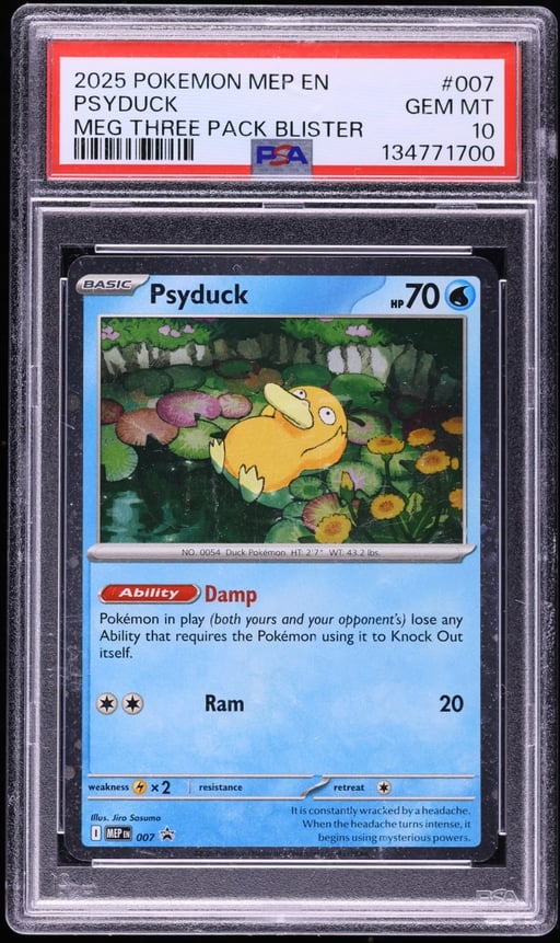 2025 Pokemon Mega Evolution Black Star Promo Psyduck #7 PSA 10 GEM MINT