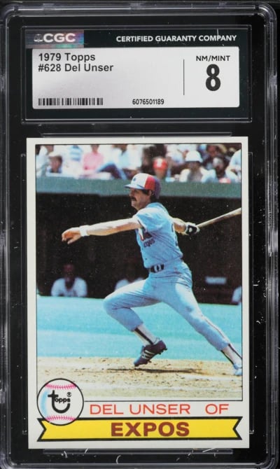1979 Topps Del Unser #628 CGC 8 NM-MT