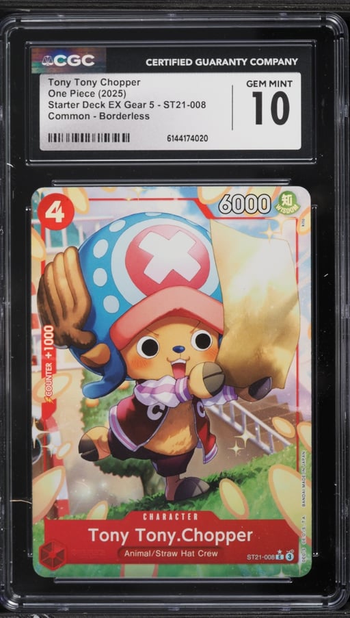 2025 One Piece Starter Deck EX Gear 5 Borderless Alt Art Tony Tony Chopper #008 CGC 10 GEM MINT