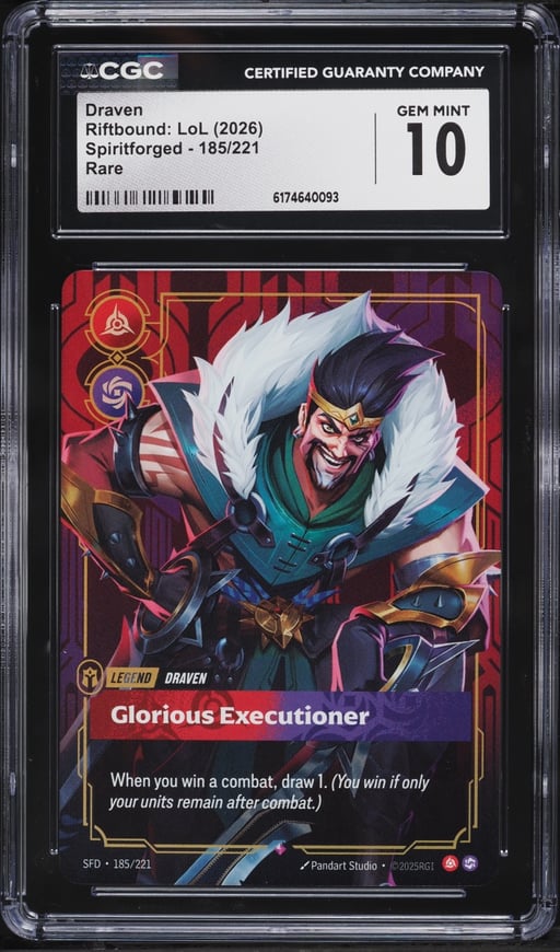 2026 Riftbound League Of Legends LoL Spiritforged Draven #185 CGC 10 GEM MINT