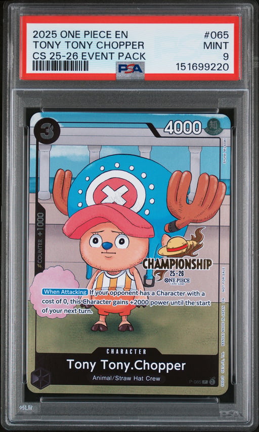 2025 ONE PIECE CHAMPIONSHIP 2025-26 EVENT PACK 065 TONY TONY CHOPPER PSA 9
