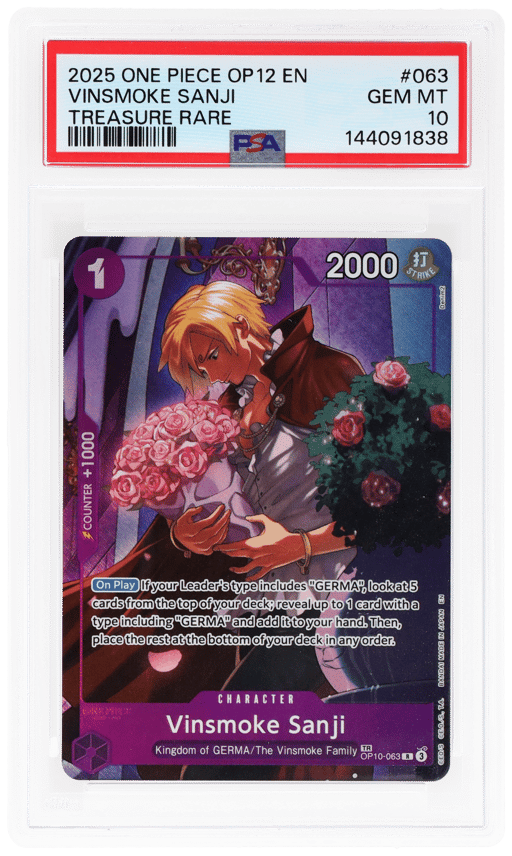 2025 One Piece Legacy of the Master Treasure Rare Vinsmoke Sanji #OP10063 PSA 10