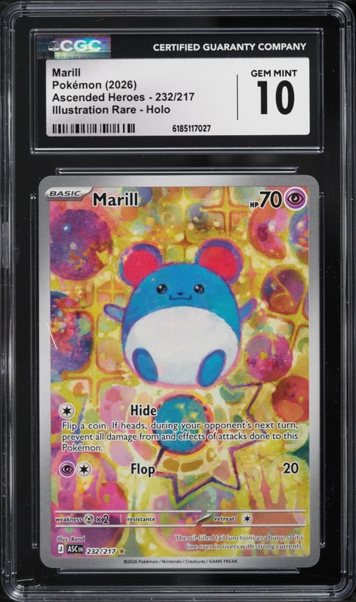 2026 Pokemon Mega Evolution Ascended Heroes IR Marill #232 CGC 10 GEM MINT