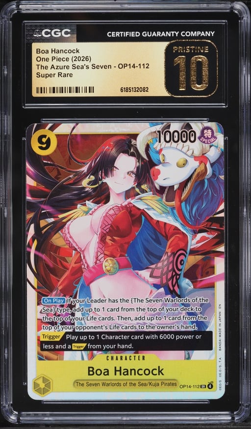 2026 One Piece The Azure Sea's Seven SR Boa Hancock #OP14-112 CGC 10 PRISTINE