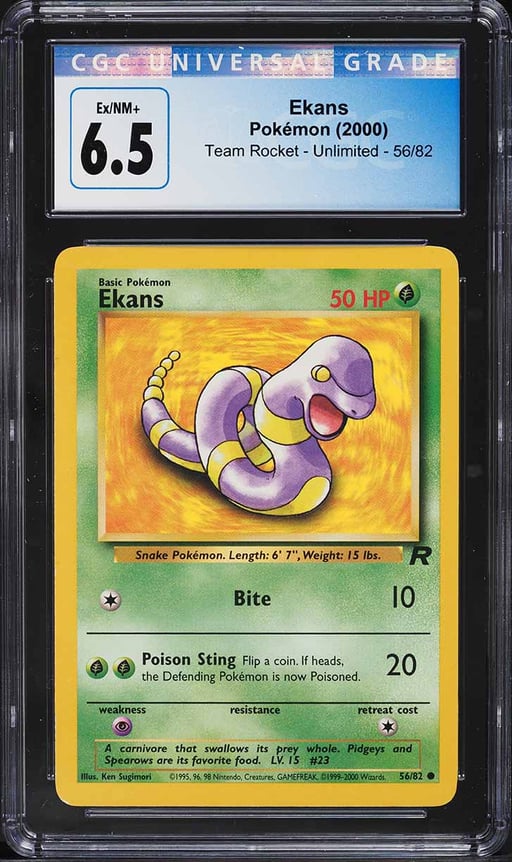 2000 Pokemon Team Rocket Ekans #56 CGC 6.5 EXMT+