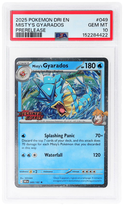 2025 Pokemon Scarlet and Violet Destined Rivals Promo Prerelease Misty's Gyarados #049 PSA 10