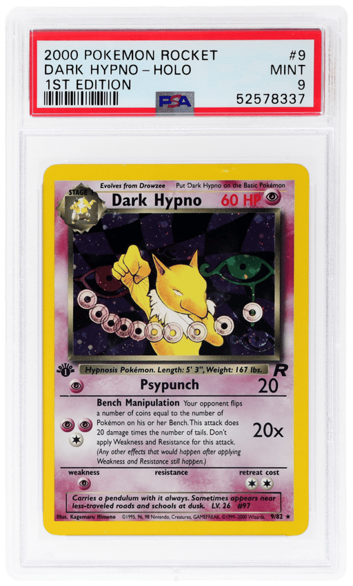 2000 Pokemon Team Rocket 1st Edition Holo Dark Hypno #9 PSA 9