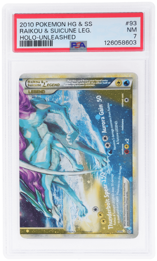 2010 Pokemon Heartgold and Soulsilver Unleashed Holo Raikou/Suicune Legend #93 PSA 7
