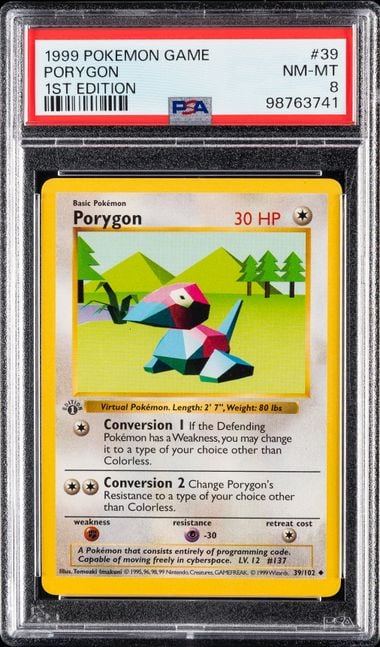 1999 POKEMON GAME #39 PORYGON 1ST EDITION PSA 8