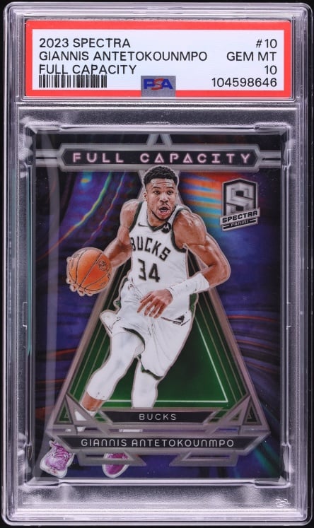 2023 Panini Spectra Full Capacity Prizm Giannis Antetokounmpo #10 PSA 10 GEM MINT