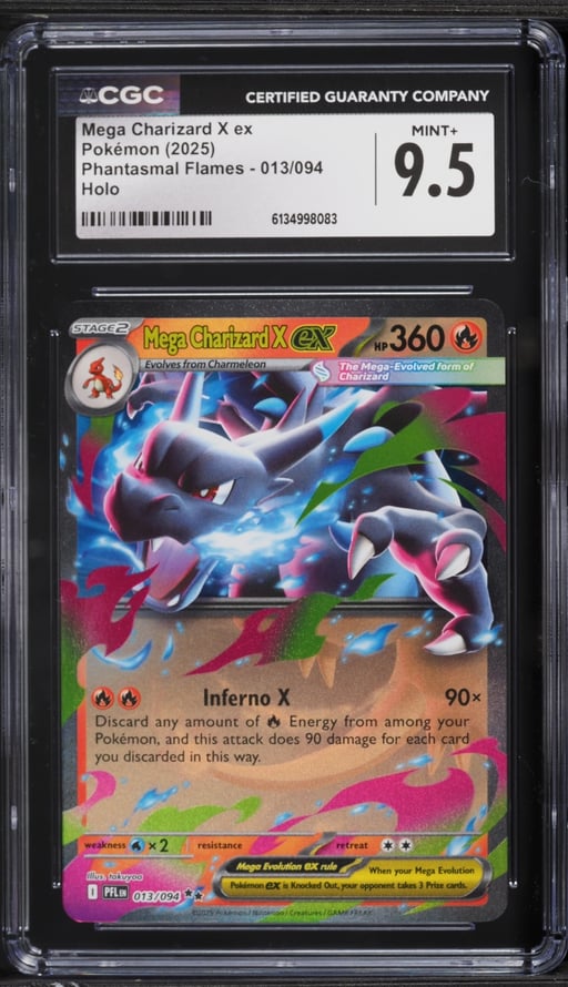 2025 Pokemon Mega Phantasmal Flames Holo Mega Charizard X EX #13 CGC 9.5 MINT+