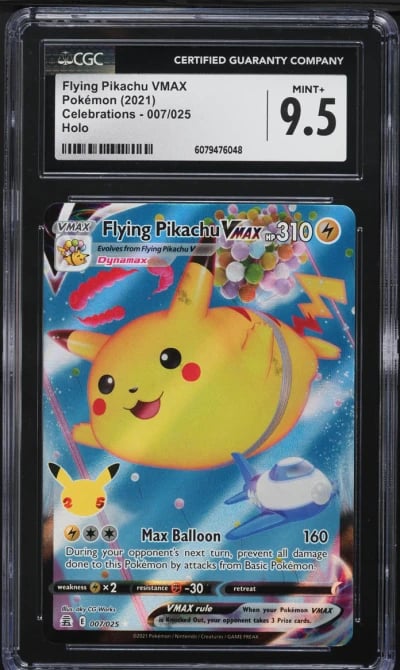 2021 Pokemon Sword & Shield Celebrations Flying Pikachu VMAX #7 CGC 9.5 MINT+