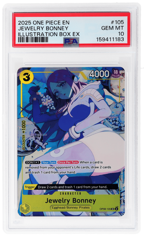 2025 One Piece Promo Illustration Box Ex Jewelry Bonney #OP08105 PSA 10
