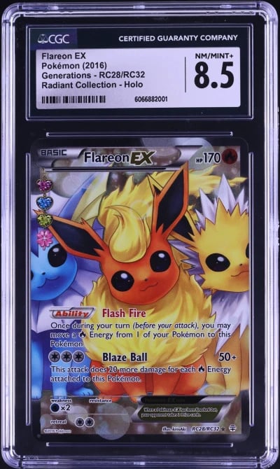 2016 Pokemon XY Generations Radiant Collection Flareon EX #RC28 CGC 8.5 NM-MT+