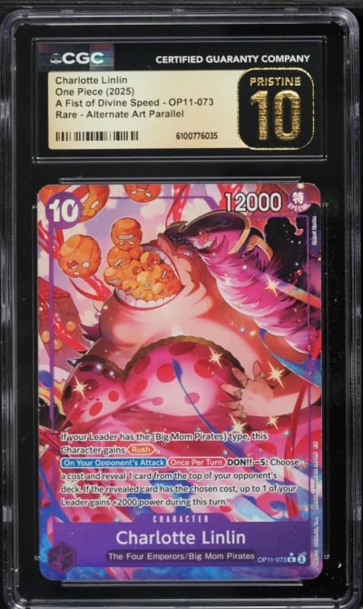 2025 One Piece A Fist Of Divine Speed Alt Art Charlotte Linlin #OP11-073 CGC 10 PRISTINE