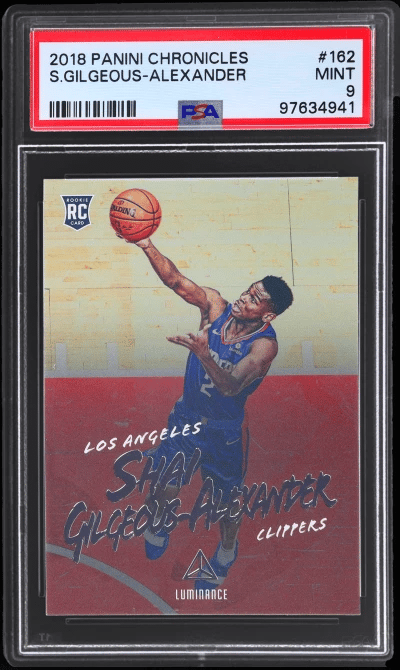 2018 Panini Chronicles Luminance Shai Gilgeous-Alexander #162 PSA 9