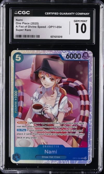 2025 ONE PIECE A FIST OF DIVINE SPEED - SUPER RARE NAMI CGC 10 GEM MINT