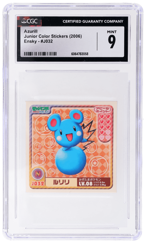 2006 Junior Color Sticker Ensky Japanese Azurill #J032 CGC 9