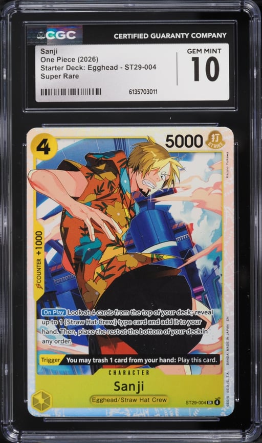 2026 One Piece Starter Deck Egghead SR Sanji #ST29-004 CGC 10 GEM MINT