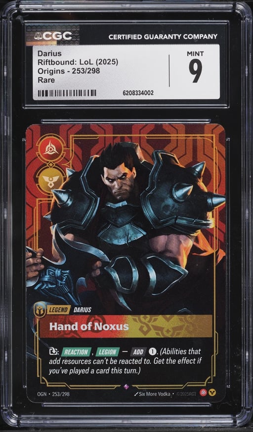 2025 Riftbound League Of Legends LoL Origins Darius #253 CGC 9 MINT