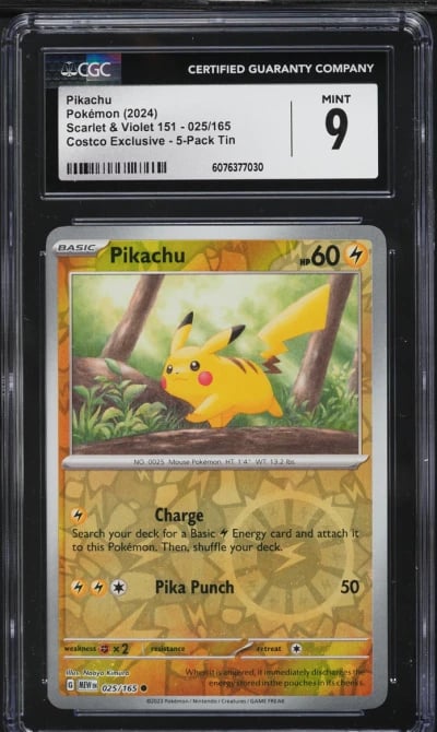 2024 Pokemon Scarlet & Violet 151 Costco Exclusive Pikachu #25 CGC 9 MINT