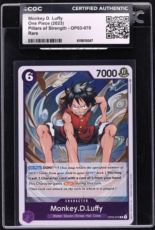 2023 One Piece Pillars Of Strength Monkey D. Luffy #OP03-070 CGC AUTH