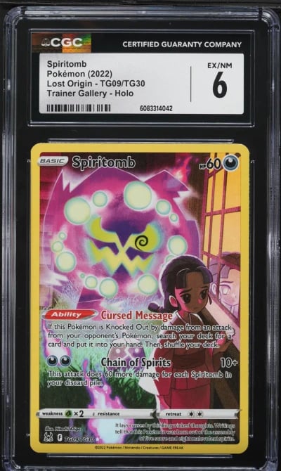 2022 Pokemon Sword & Shield Lost Origin Full Art Spiritomb #TG09 CGC 6 EXMT
