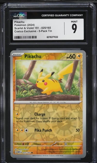 2024 Pokemon Scarlet & Violet 151 Costco Exclusive Pikachu #25 CGC 9 MINT