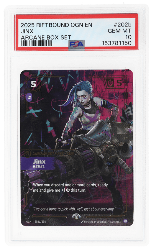 2025 Riftbound League of Legends Origins Arcane Box Set Jinx #202b PSA 10