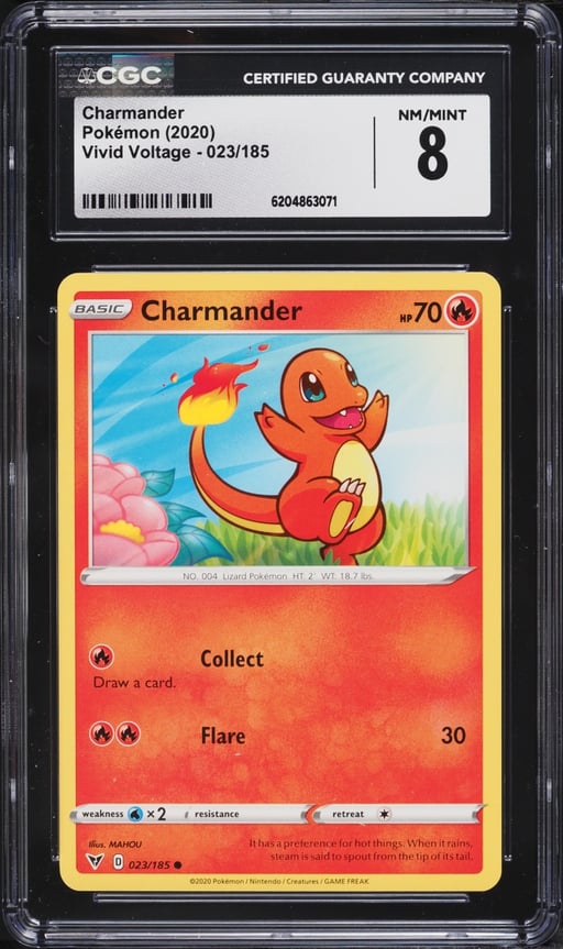 2020 Pokemon Sword & Shield Vivid Voltage Charmander #23 CGC 8 NM-MT