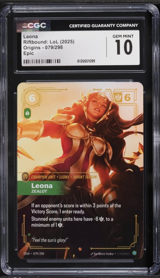 2025 Riftbound: LoL Origins Leona #079 CGC 10 GEM MINT