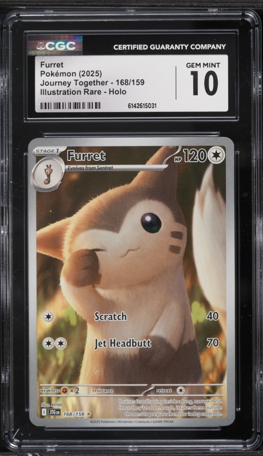 2025 Pokemon Scarlet & Violet Journey Together IR Furret #168 CGC 10 GEM MINT