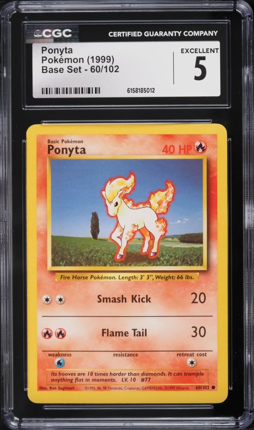 1999 Pokemon Base Set Ponyta #60 CGC 5 EX