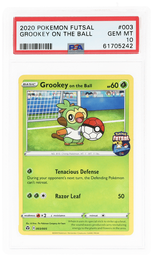 2020 Pokemon Futsal Collection Purchase Campaign Grookey On the Ball #3 PSA 10