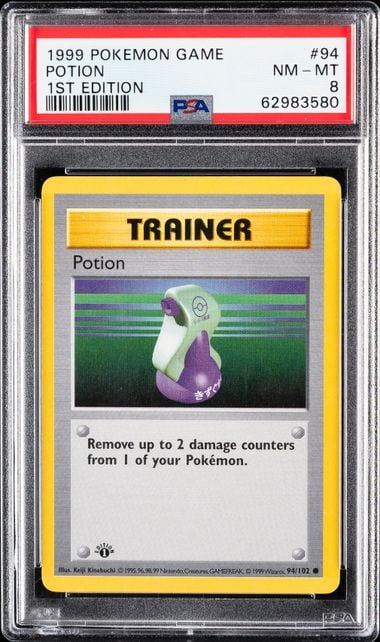 1999 POKEMON GAME #94 POTION 1ST EDITION PSA 8
