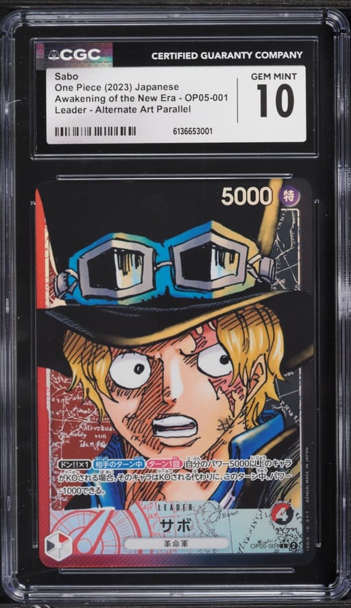 2023 One Piece Japanese Awakening Of The New Era Alt Art Leader Sabo #OP05-001 CGC 10 GEM MINT