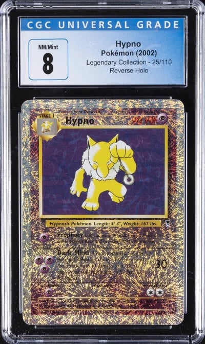 2002 POKEMON LEGENDARY COLLECTION REVERSE HOLO #25 HYPNO CGC 8