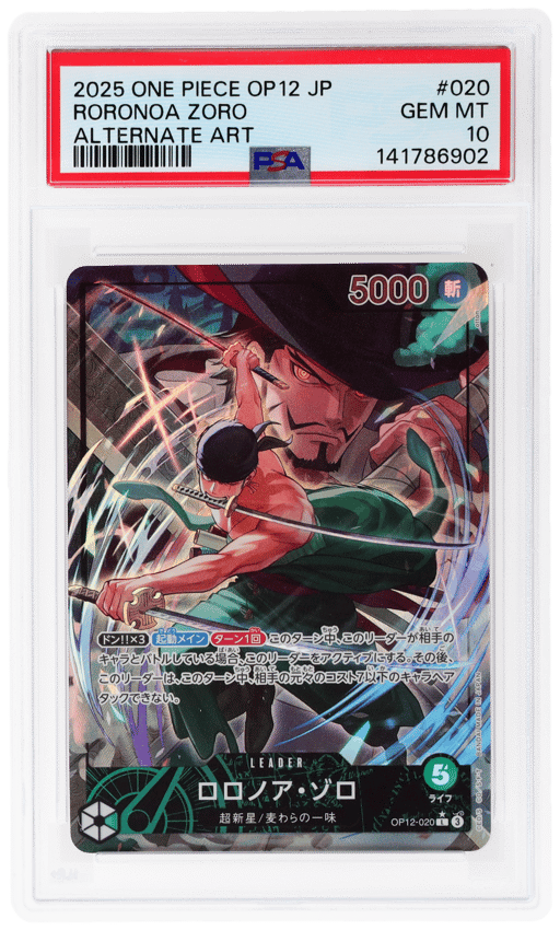 2025 One Piece Legacy of the Master Japanese Alternate Art Roronoa Zoro #OP12-020 PSA 10