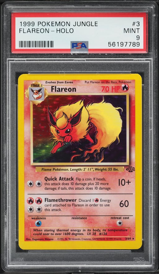 1999 Pokemon Jungle Holo Flareon #3 PSA 9 MINT