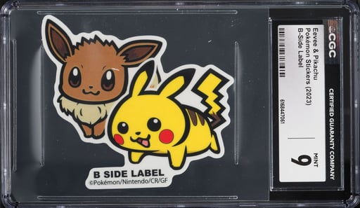 2023 Pokemon Japanese B-Side Label Stickers Eevee & Pikachu CGC 9 MINT