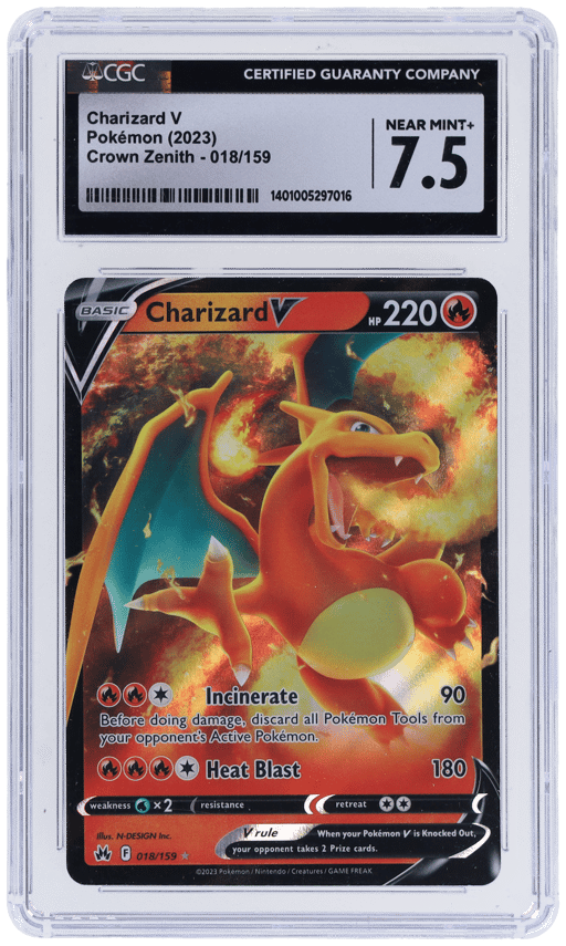 2023 Pokemon Sword and Shield Crown Zenith Galarian Gallery Charizard V #18 CGC 7.5