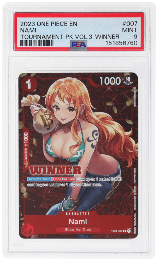 2023 One Piece Promo Tournament Pack Volume 3 Winner Nami #ST01007 PSA 9