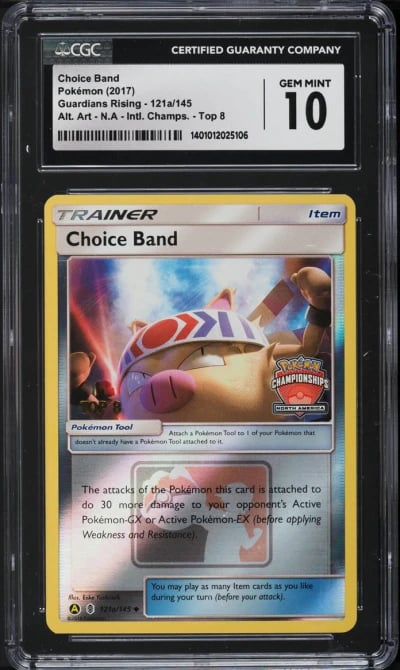 2017 Pokemon SM Guardians Rising Int'l Championships Top 8 Choice Band CGC 10