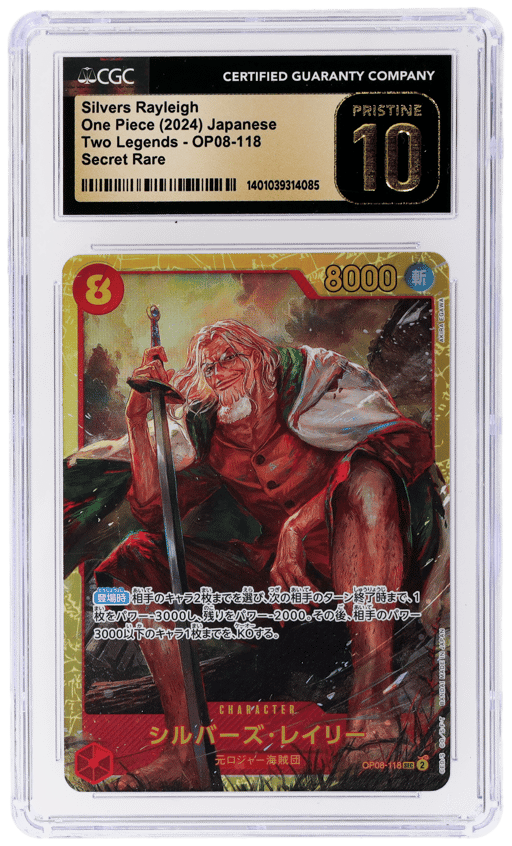2024 One Piece Two Legends Japanese Secret Rare Silvers Rayleigh #OP08118 CGC PRI